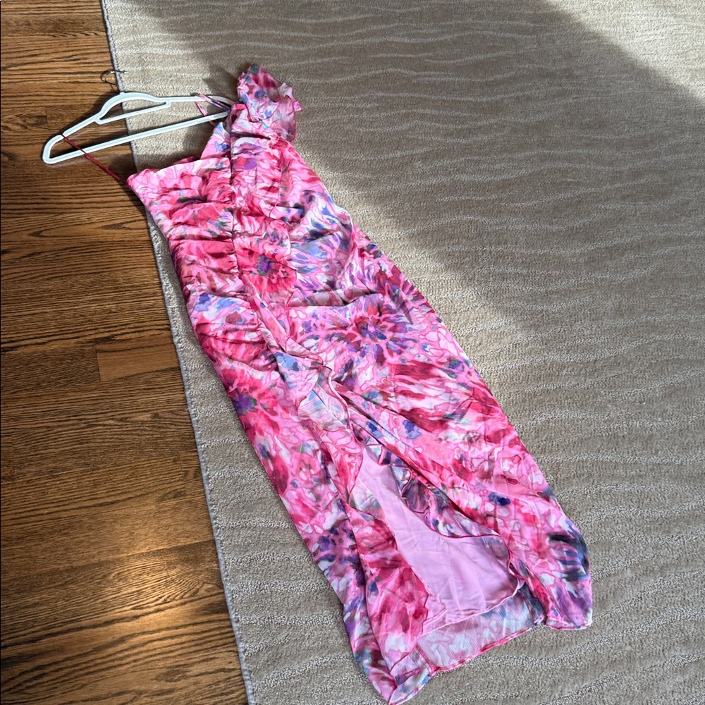 Zara Ruffled Asymmetrical One-Shoulder Dress - Picture 13 of 17